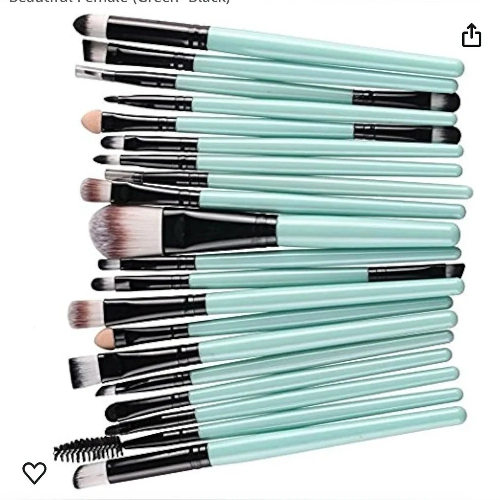 - 20pcs Cosmetic Makeup Brushes Set Eyeshadow Lip Brush (Green+Black) (ne…
